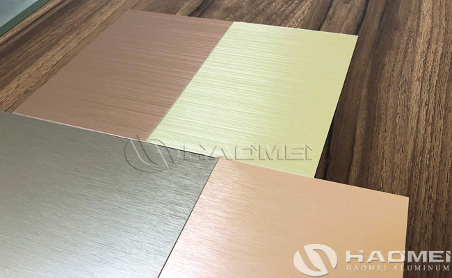 lámina de aluminio anodizado cepillado