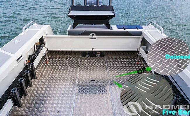 placas de aluminio antideslizantes para piso del barco